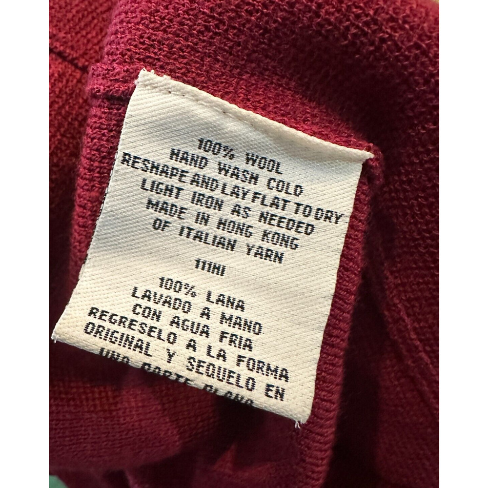 Eileen Fisher 100% Wool Full Zip Cardigan Sweater Jacket Red Burgundy Medium - Picture 10 of 13